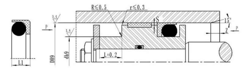 Right Angle Combined Seal for Piston